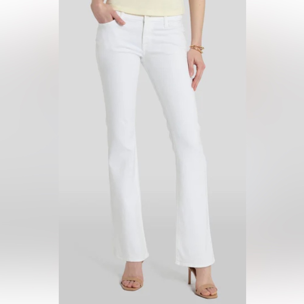 7 For All Mankind Women's White Boot Cut Jeans